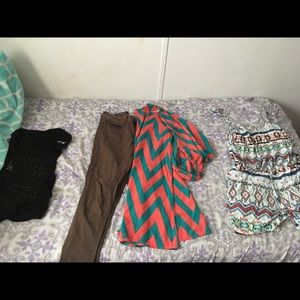 Dresses, jackets, shirts, jumpsuits.